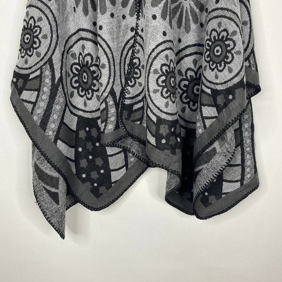 NEW Boho Southwest Ruana Oversized Open Wrap Poncho Blanket Scarf - Picture 4 of 9